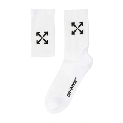 Shop Off-white Arrow Socks In White Black