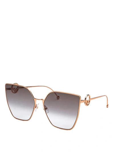 Shop Fendi F Is  Sunglasses In Gold
