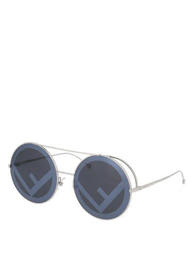 Shop Fendi Run Away Oversized Sunglasses In Silver