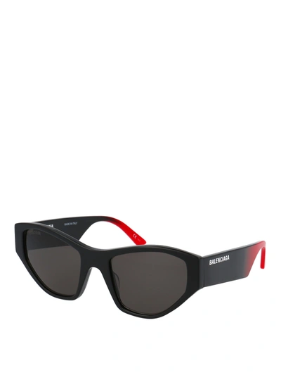 Shop Balenciaga Acetate Sunglasses In Black