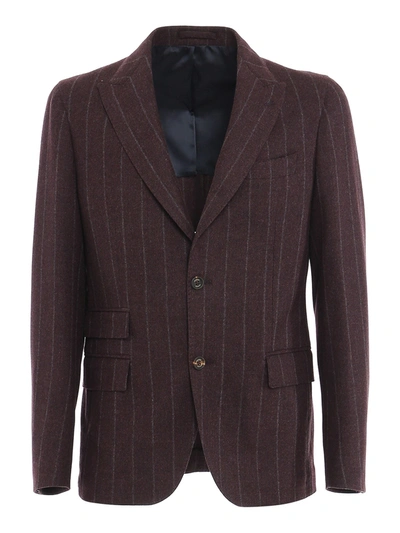 Shop Eleventy Brushed Wool Cashmere Blend Suit In Red
