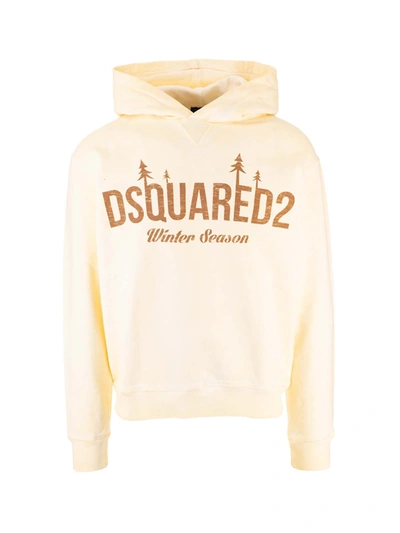 Shop Dsquared2 Logo Hoodie In Yellow