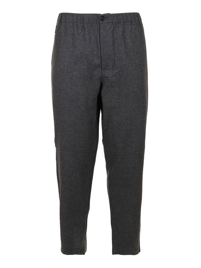 Shop Kenzo Wool Jogging Trousers In Grey