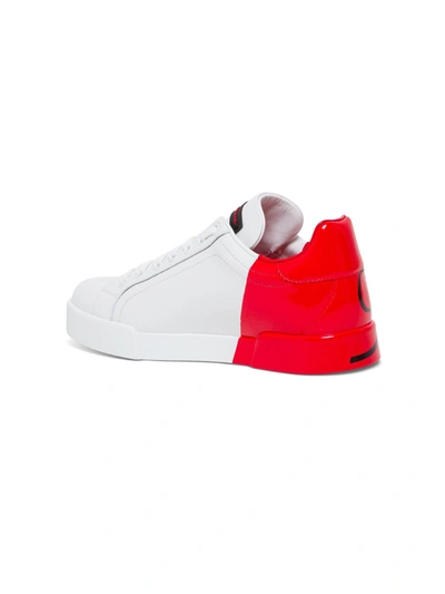 Shop Dolce & Gabbana Portofino White And Red Sneakers