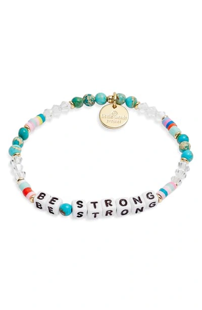 Shop Little Words Project Be Strong Bracelet In Multi/ Gold