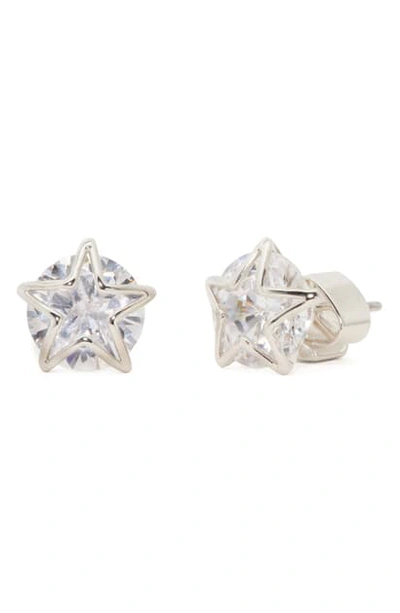 Shop Kate Spade Something Sparkly Star Stud Earrings In Clear/ Silver