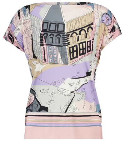 Shop Emilio Pucci Printed Jersey Top In Pink