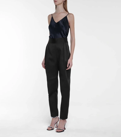 Shop Khaite Connelly High-rise Tapered Pants In Black