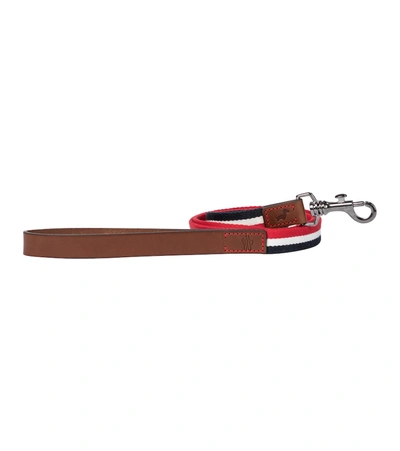 Shop Moncler Genius X Poldo Leather-trimmed Dog Leash In Multicoloured