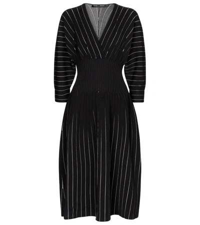 Shop Proenza Schouler Chalk Stripe Knit Dress In Black