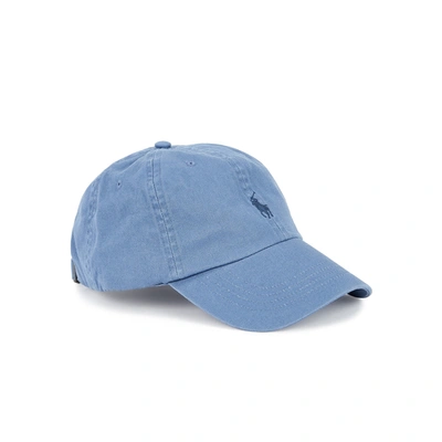 Shop Polo Ralph Lauren Blue Logo-embroidered Twill Cap