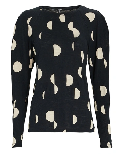 Shop Proenza Schouler Broken Polka Dot T-shirt In Black/ivory