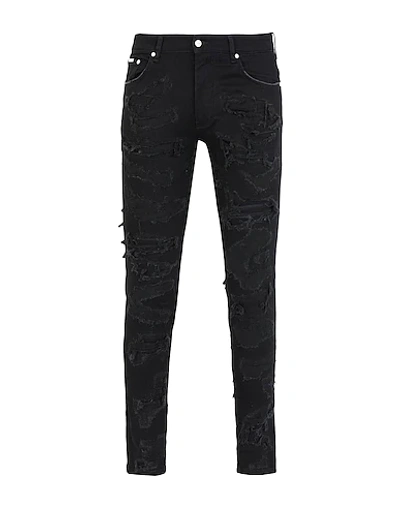Shop Represent Shredded Denim Man Jeans Black Size 31 Cotton, Elastomultiester, Elastane
