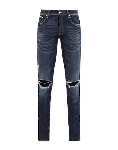 Shop Represent Destroyer Denim Man Jeans Blue Size 32 Cotton, Elastomultiester, Elastane