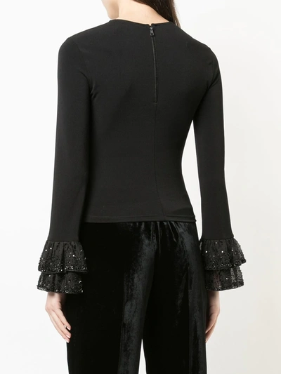 Shop Alice And Olivia Tiered Cuff Jacket In Black