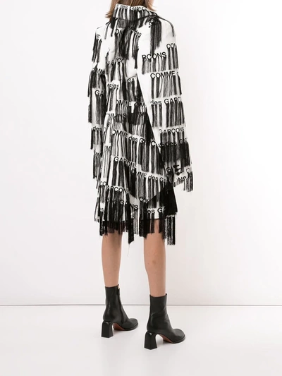 Shop Comme Des Garçons Logo Fringe Jacket In Black