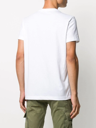 Shop Balmain Flocked Logo T-shirt In White