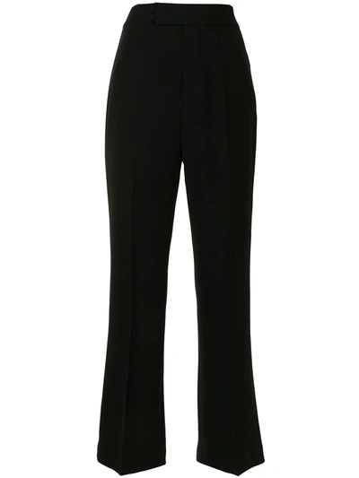 Shop Mame Kurogouchi High-waisted Center Creased Trousers In Black