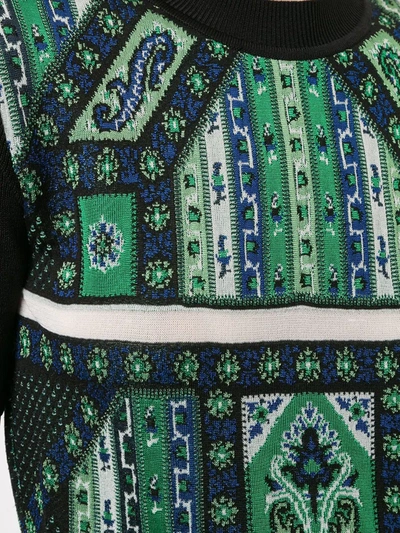Shop Mame Kurogouchi Paisley Knit Top In Green