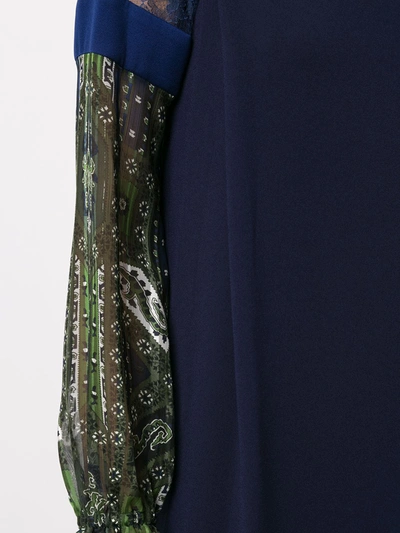 Shop Mame Kurogouchi Stained Glass Sleeve Dress In Blue