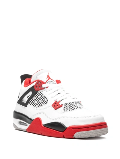 Shop Jordan Air  4 Retro "fire Red" Sneakers In White