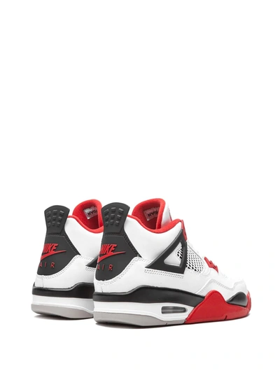 Shop Jordan Air  4 Retro "fire Red" Sneakers In White