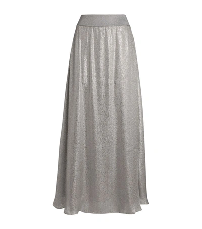 Shop Marie France Van Damme Metallic Maxi Skirt