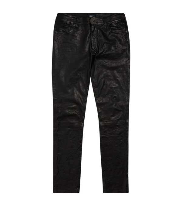 Paige Lennox Slim Fit Stretch Leather Pants In Black | ModeSens