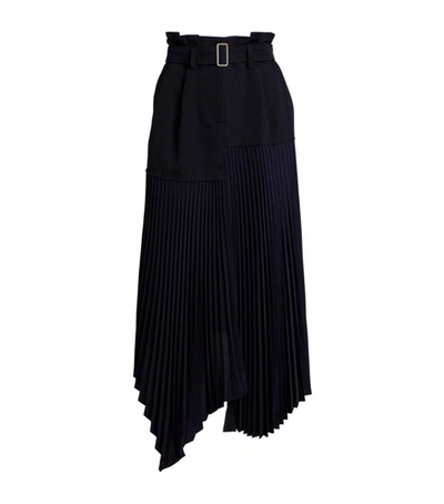 Shop Jw Anderson Pleated Asymmetric Skirt