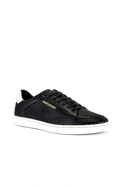 Shop Saint Laurent Sl/10 Low Top Sneaker In Black & Black & Optic White