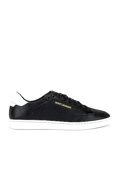 Saint Laurent Men's Sl 10 Perforated Leather Low-top Sneakers In Black/  Black/ Optic White | ModeSens