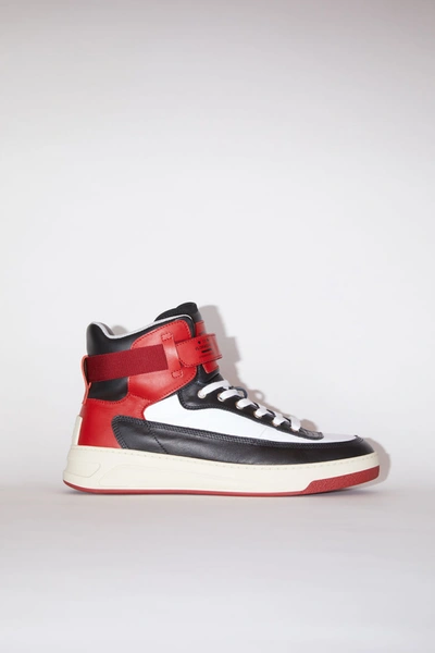 Shop Acne Studios Babila Mix M Black/red In High Top Sneakers