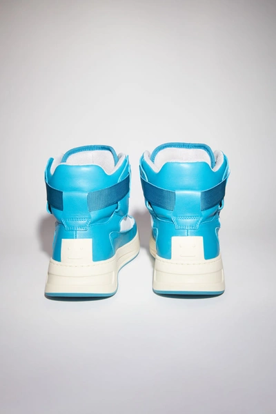 Shop Acne Studios Babila Mix M Turquoise/white/white In High Top Sneakers