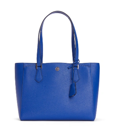 Shop Tory Burch Robinson Small Tote Bag In Nautical Blue