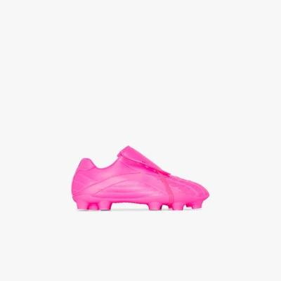 Shop Balenciaga Pink Soccer Sneakers