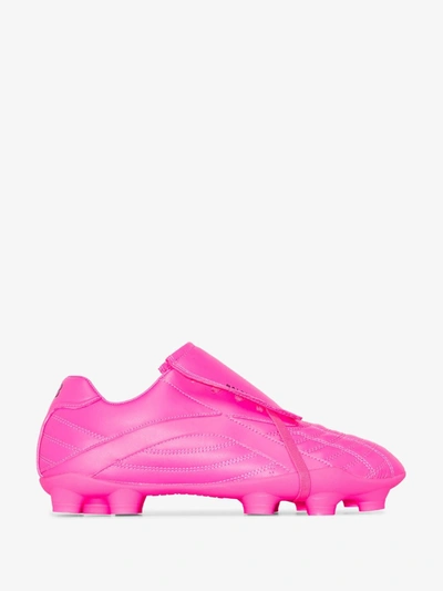 Shop Balenciaga Pink Soccer Sneakers