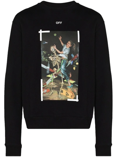 Pre-owned Off-white Slim Fit Pascal Crewneck Sweatshirt Black/white