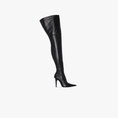 Shop Balenciaga Black Knife Shark 110 Over-the-knee Boots