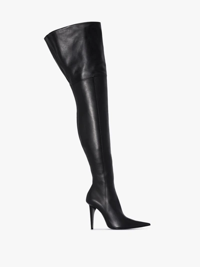 Shop Balenciaga Black Knife Shark 110 Over-the-knee Boots