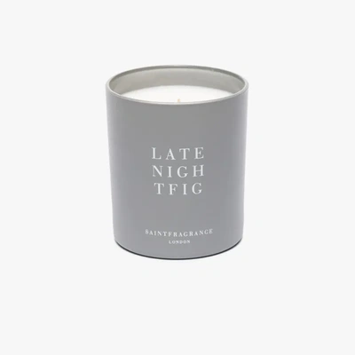 Shop Saint Fragrance Grey And White Late Night Fig Candle