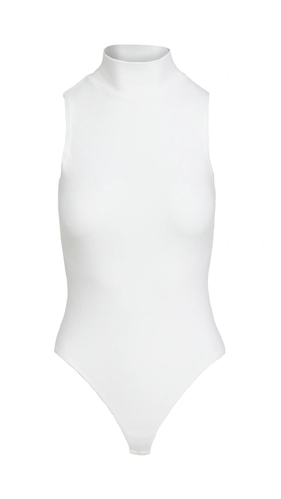 Shop Re/done 60s Mock Neck Bodysuit In Off White