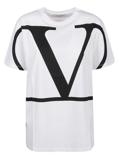 Shop Valentino Huge Logo Print T-shirt In White/black