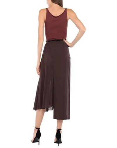 Shop Patrizia Pepe Midi Skirts In Dark Brown