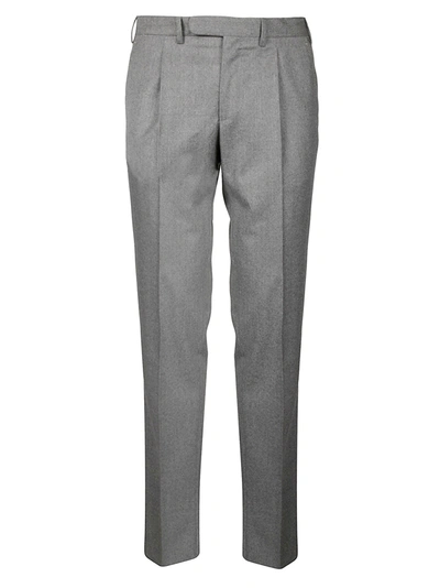 Shop Luigi Borrelli Fitted Trousers In Light Grey