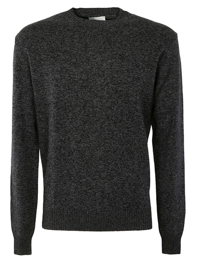 Shop Luigi Borrelli Round Neck Sweater In Dark Grey