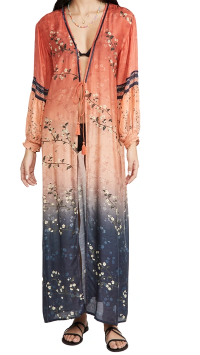 Shop Agua Bendita Isabelle Ornit Kimono In Orange