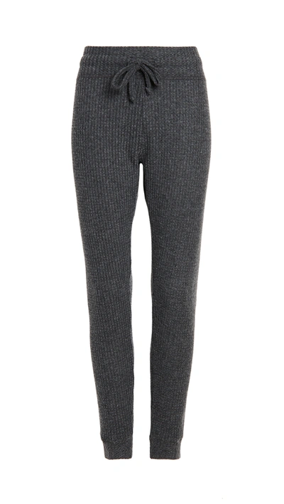 Shop Beyond Yoga Waffle Living Easy Knit Sweatpants In Charcoal