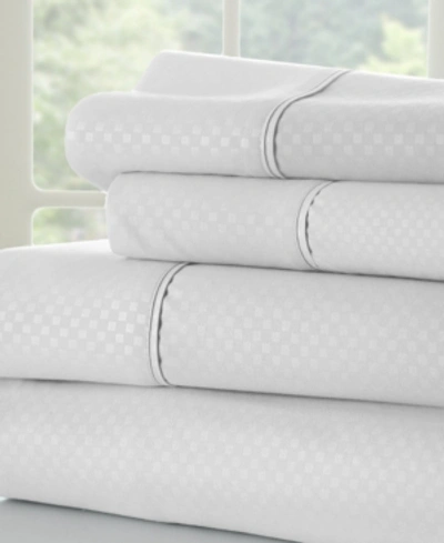 Ienjoy Home Solids In Style 4-pc. Sheet Set, Twin In White Checkered