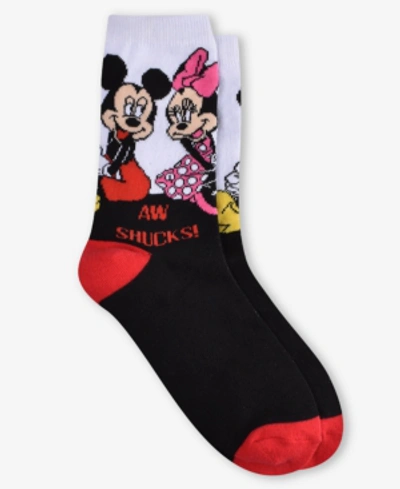 Shop Planet Sox Mickey Mouse "aw Schucks" Crew Socks In Black