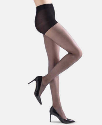 Shop Natori Women's Soft Suede Ultra Sheer Control Top Pantyhose In Black